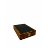 Ahşap El Boyaması Çift Renk 17x24 Cm Deri  Kapak Set Takı Standı