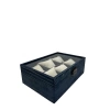 Ahşap El Boyaması Çift Renk 17x24 Cm Cam Kapak Yastıklı Takı Standı