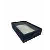 Ahşap El Boyaması Çift Renk 17x24 Cm Cam Kapak Set Takı  Standı