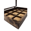 Ahşap El Boyaması Çift Renk 17x24 Cm Cam Kapak Çıtalı Yüzük Standı