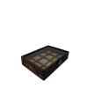 Ahşap El Boyaması Çift Renk 17x24 Cm Cam Kapak Çıtalı Yüzük Standı