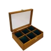 Ahşap El Boyaması Çift Renk 17x24 Cm Cam Kapak Yastıklı Takı Standı