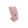 Dubai Model Süet Kumaş Pembe Renk 12/8 Cm Kolye - Zincir Ayaklı Stand
