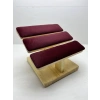 Ahşap Bordo Renk Boy 21 cm En 19 cm Üç Kademeli Model Bileklik Sergileme