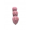 Kalp Model Süet Kumaş Pembe Renk Üçlü Takım Yüzük Sergileme Aksesuar