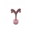 Süet Kumas Pembe Renk 12 Cm Küpe Sergileme Aksesuar