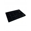 Üsküp Model Süet Kumaş Siyah Renkli 34/24 Cm 20 Bölmeli Takı Sergileme Tablası