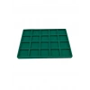 Üsküp Model Süet Kumaş Yeşil Renkli 34/24 cm 20 Bölmeli Takı Sergileme Tablası
