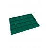 Üsküp Model Süet Kumaş Yeşil Renkli 34/24 cm 20 Bölmeli Takı Sergileme Tablası