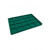 Üsküp Model Süet Kumaş Yeşil Renkli 34/24 cm 20 Bölmeli Takı Sergileme Tablası