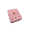 Süet Kumaş Pembe Renk 12/11 cm Çoklu Tırnaklı Yüzük Sergileme Aksesuar