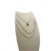 Dubai Model Süet Kumaş Krem Renk 18/9 Cm Kolye - Zincir Ayaklı Stand
