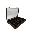 Ahşap El Boyaması Çift Renk 24x34 Cm Cam Kapak Çıtalı Yüzük Standı