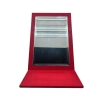 Süet Kumaş Kaplama Kırmızı Renk 31*31 cm Katlanabilir Ayaklı Takı Ve Makyaj Aynası