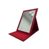 Süet Kumaş Kaplama Kırmızı Renk 31*31 cm Katlanabilir Ayaklı Takı Ve Makyaj Aynası