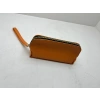 Deri Kumaş Turuncu Renk 17x10 Cm Takı-Makyaj Fermuarlı Çantası