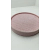 Silindir Model Süet Kumaş 20/20 cm Batırmalı Pembe Küpe-Piercing Tablası