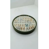 Silindir Model Süet Kumaş 20/20 cm Batırmalı Yeşil-Krem Küpe-Piercing Tablası