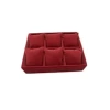 Süet Kaplama Bordo Renk 24/18 cm Yastıklı Çekmece Ici Takı Düzenleyicisi