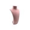 Süet Kumaş Pembe Renk 25/12 Cm Kolye Gerdanlık Zincir Takı Sergileme Mankeni