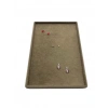 Süet Kumaş Sütlü Kahve Renk 24/17 Cm Batırmalı Piercing - Küpe Tablası