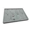 Süet Kumaş Gri 34-24 Cm Ayaklı 8 Pedli Kolye Tabla Stand