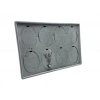 Süet Kumaş Gri 34-24 Cm Ayaklı 8 Pedli Kolye Tabla Stand