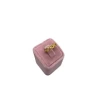 Terli Üretim Süet Kumaş Pembe Renk Tek Yüzük Sergileme Aksesuar
