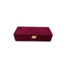 Yeni Yerli Üretim Kapaklı Keten Kumaş Bordo 25 cm / 10 cm Tesbih Sergileme Kutusu