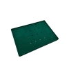 Yerli Üretim Brüksel Model Enine Süet Kumaş Yeşil 34-24 Cm Ayaklı Üçlü Set Tabla Stand
