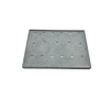 Yerli Üretim Bükreş Model Dikine Süet Kumaş Gri 34-24 Cm Ayaklı Üçlü Set Tabla Stand