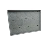 Yerli Üretim Bükreş Model Dikine Süet Kumaş Gri 34-24 Cm Ayaklı Üçlü Set Tabla Stand