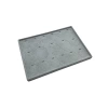 Yerli Üretim Bükreş Model Dikine Süet Kumaş Gri 34-24 Cm Ayaklı Üçlü Set Tabla Stand