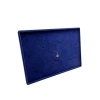 Yerli Üretim Bükreş Model Dikine Süet Kumaş Lacivert 34-24 Cm Ayaklı Üçlü Set Tabla Stand