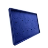 Yerli Üretim Bükreş Model Dikine Süet Kumaş Lacivert 34-24 Cm Ayaklı Üçlü Set Tabla Stand