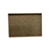 Yerli Üretim Bükreş Model Dikine Süet Kumaş Sütlü Kahve 34-24 Cm Ayaklı Üçlü Set Tabla Stand