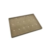 Yerli Üretim Bükreş Model Dikine Süet Kumaş Sütlü Kahve 34-24 Cm Ayaklı Üçlü Set Tabla Stand