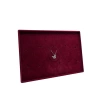Yerli Üretim Bükreş Model Dikine Süet Kumaş Bordo 34-24 Cm Ayaklı Üçlü Set Tabla Stand