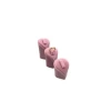 Yerli Üretim Kalp Model Süet Kumaş Pembe Renk Üçlü Takım Yüzük Sergileme Aksesuar