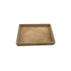 Yerli Üretim Küçük Boy Süet Kumaş Sütlü Kahve Renk 22/14 Cm Servis Tablası