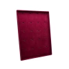 Yerli Üretim Roma Model Dikine Süet Kumaş Bordo 34-24 Cm Ayaklı Üçlü Set Tabla Stand