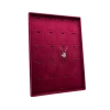 Yerli Üretim Roma Model Dikine Süet Kumaş Bordo 34-24 Cm Ayaklı Üçlü Set Tabla Stand