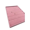 Yerli Üretim Saray Bosna Model Süet Kumaş Pembe Renk 34/24 Cm Kademeli Çekmece İçi Küpe Standı