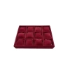 Yerli Üretim Süet Kumaş Bordo Renk 34/24 Cm 12 Yastıklı Çekmece Içi Takı Kutusu