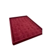 Yerli Üretim Süet Kumaş Bordo Renk 34/24 Cm Dikine Tırnaklı Çekmece İçi Yüzük Tablası