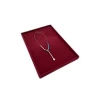Yerli Üretim Süet Kumaş Bordo Renk 34/24 cm Takı Servis Sunum Tablası