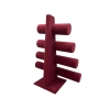 Yerli Üretim Süet Kumaş Bordo Renk Dört Kademeli 38/34 cm Bileklik-Saat Sergileme Standı