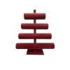 Yerli Üretim Süet Kumaş Bordo Renk Dört Kademeli 38/34 cm Bileklik-Saat Sergileme Standı