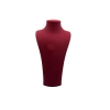 Yerli Üretim Süet Kumaş Bordo Renk Kolye Gerdanlık Zincir 39 Cm Takı Sergileme Mankeni