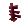 Yerli Üretim Süet Kumaş Bordo Renk Üçlü Kademeli 30/26 Cm Bileklik-saat Sergileme Standı